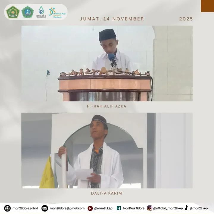 Dua Siswa MAN 2 Tikep Warnai Mimbar Jumat di Dua Mesjid Kota Tidore