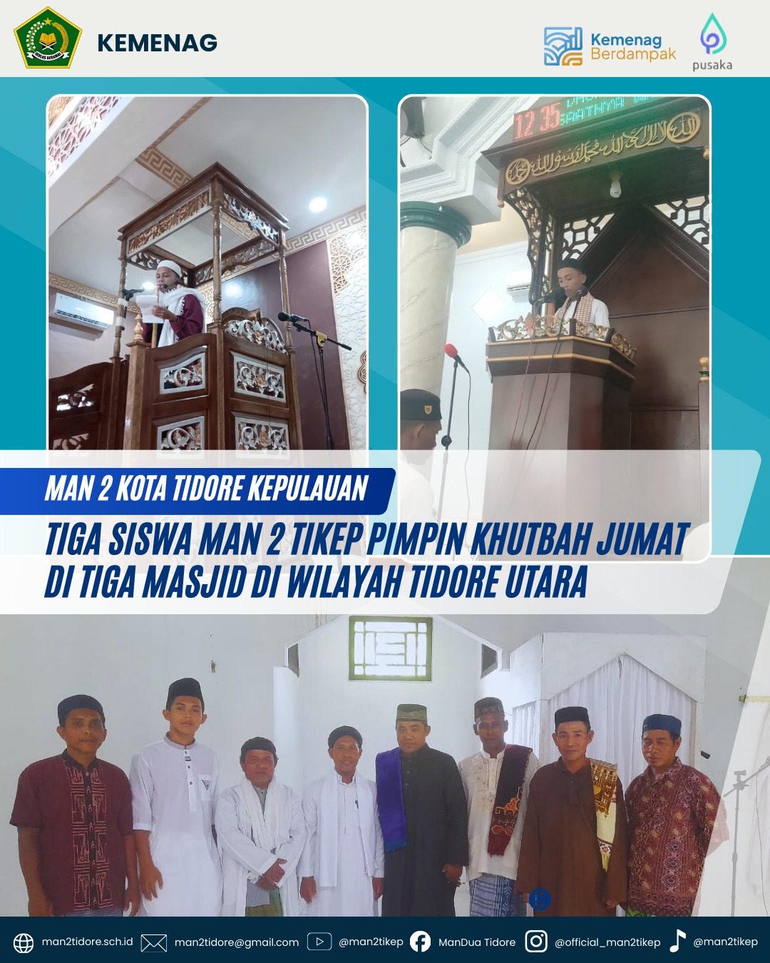 Tiga Siswa MAN 2 Tikep Pimpin Khutbah Jumat di Tiga Masjid di Wilayah Tidore Utara