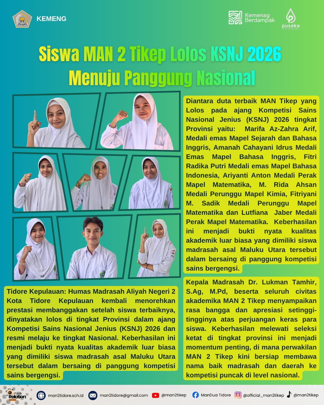 Siswa MAN 2 Tikep Lolos KSNJ 2026 Menuju Panggung Nasional Siswa MAN 2 Tikep Lolos KSNJ 2026 Menuju Panggung Nasional