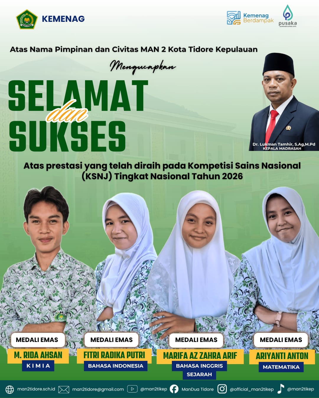 Prestasi Emas Siswa MAN 2 Tidore di Panggung Nasional Prestasi Emas Siswa MAN 2 Tidore di Panggung Nasional