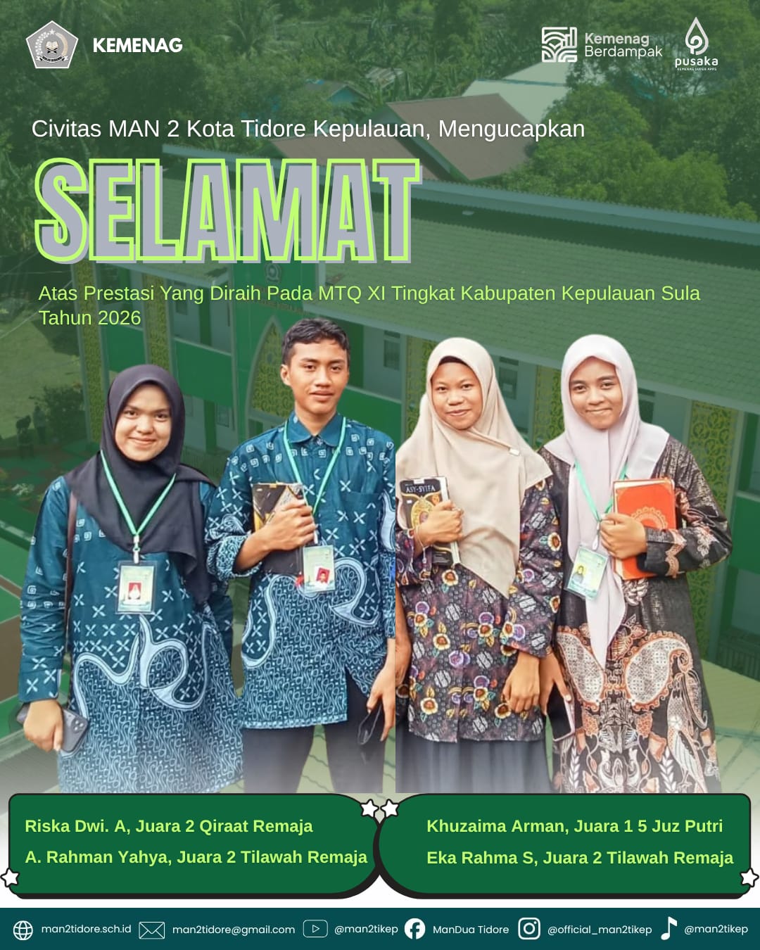 Empat Siswa MAN 2 Tikep Raih Juara MTQ, Bukti Kualitas Pembinaan Qurani di Madrasah Empat Siswa MAN 2 Tikep Raih Juara MTQ, Bukti Kualitas Pembinaan Qurani di Madrasah