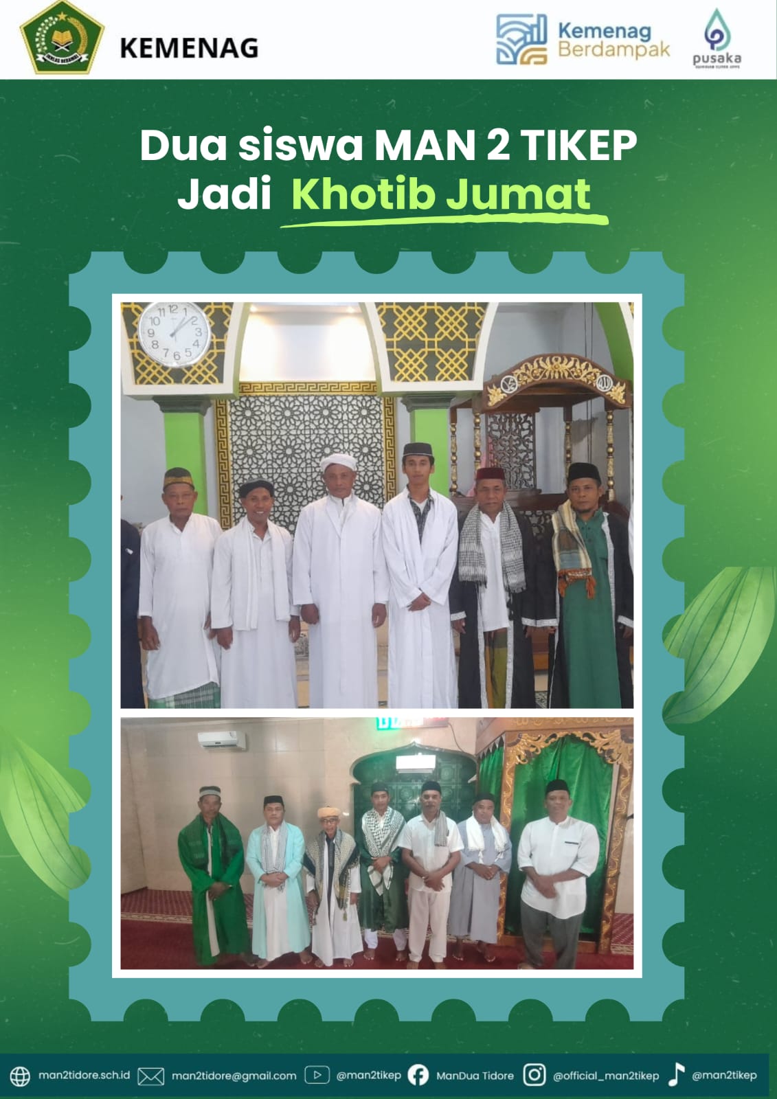 Dua Siswa MAN 2 Tikep Kembali Mengisi Mimbar Jumat