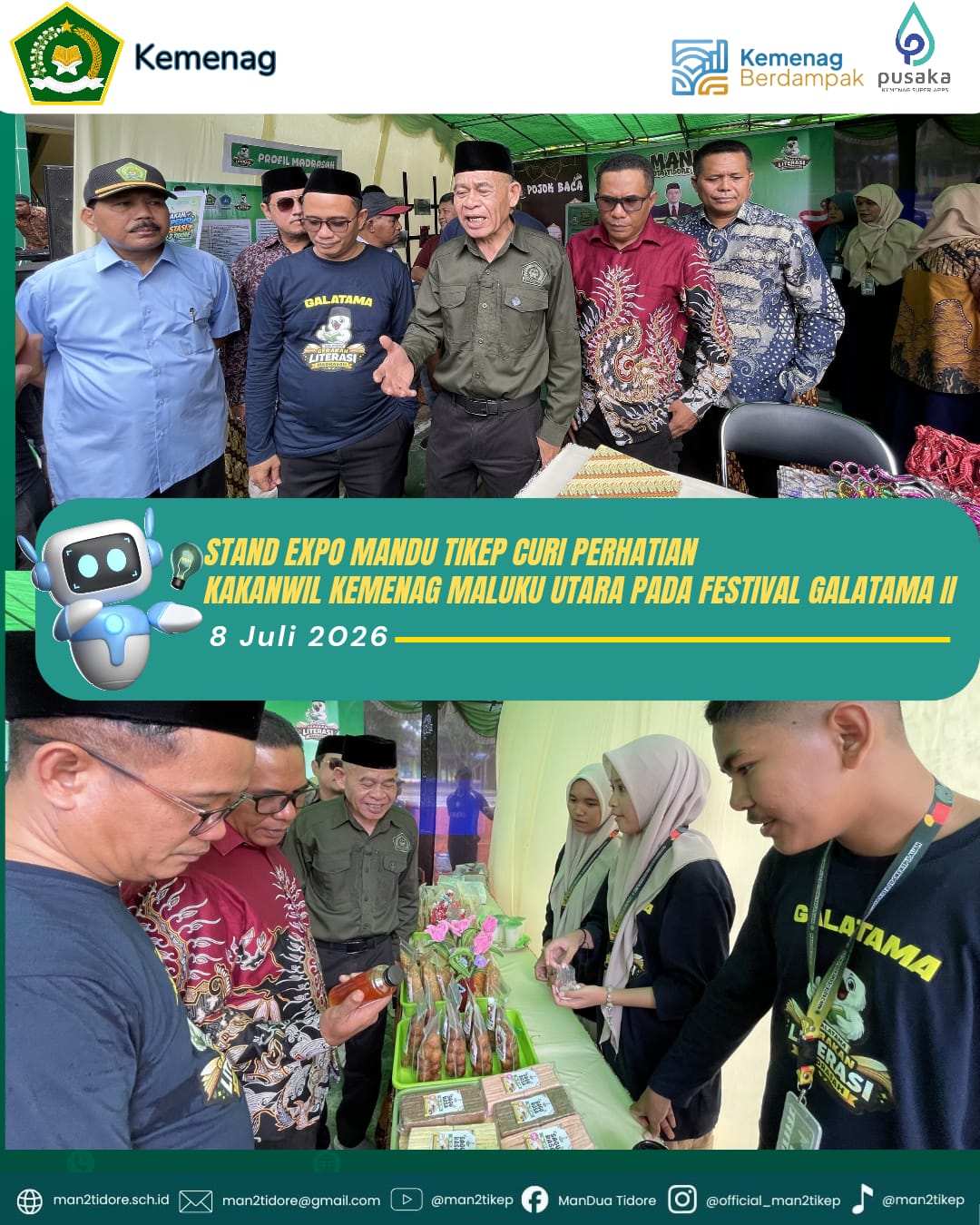 Stand Expo MANDU Tikep Curi Perhatian Kakanwil Kemenag Maluku Utara pada Festival GALATAMA II