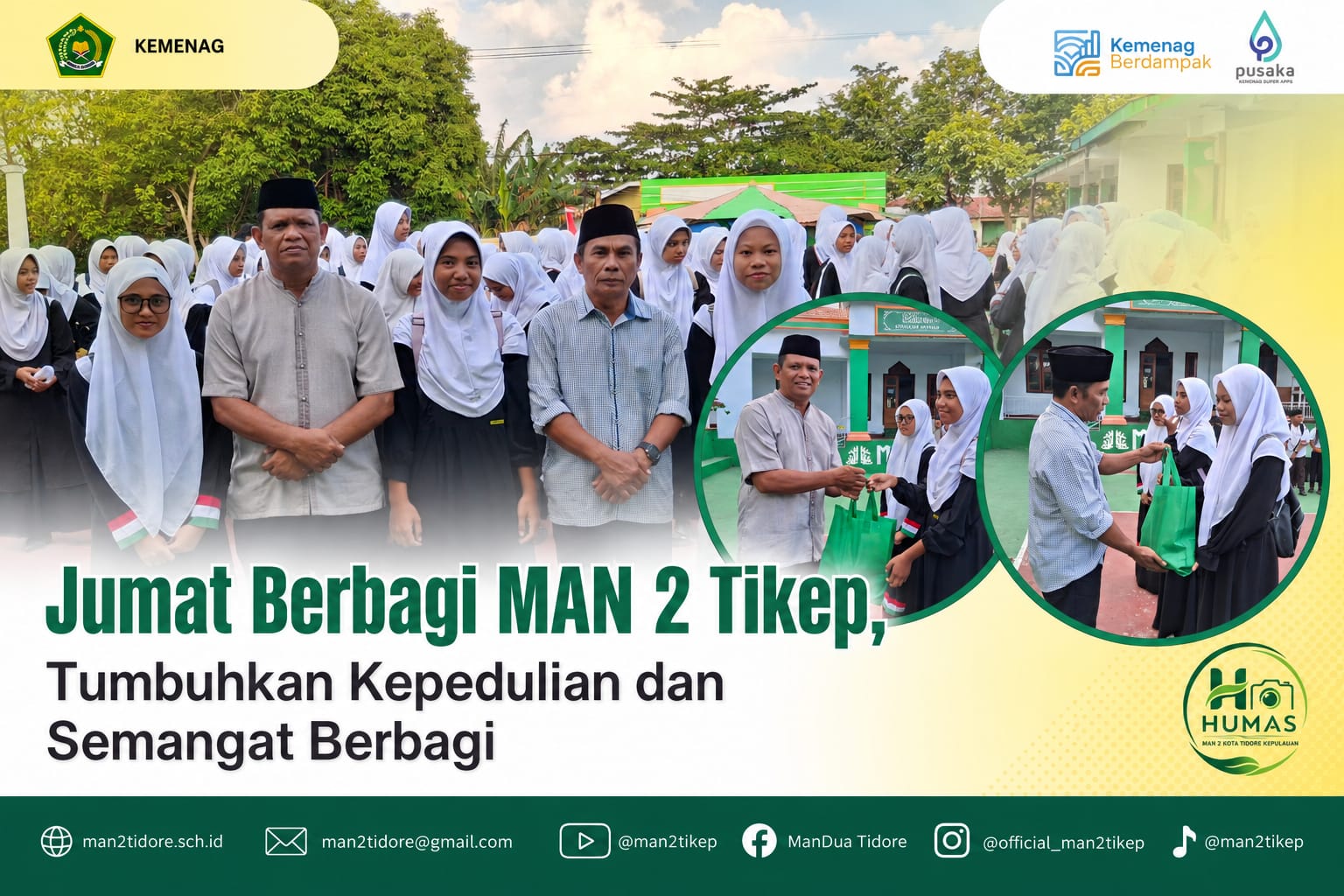 Jumat Berbagi MAN 2 Tikep, Tumbuhkan Kepedulian dan Semangat Berbagi Jumat Berbagi MAN 2 Tikep, Tumbuhkan Kepedulian dan Semangat Berbagi
