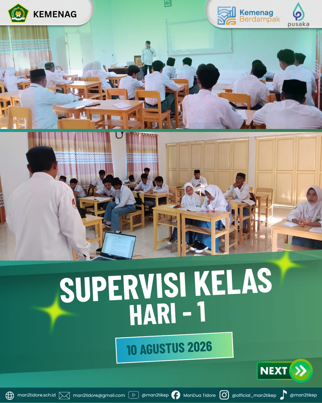 KAWAL MUTU PEMBELAJARAN, MAN 2 KOTA TIDORE KEPULAUAN GELAR SUPERVISI KLINIS