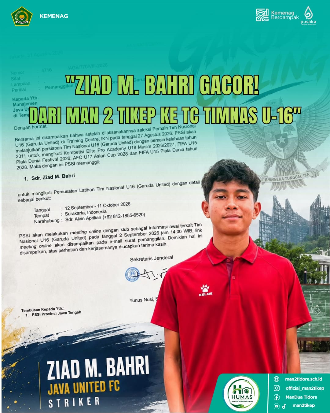 ZIAD M. BAHRI GACOR ! DARI MAN 2 TIKEP KE TC TIMNAS U-16