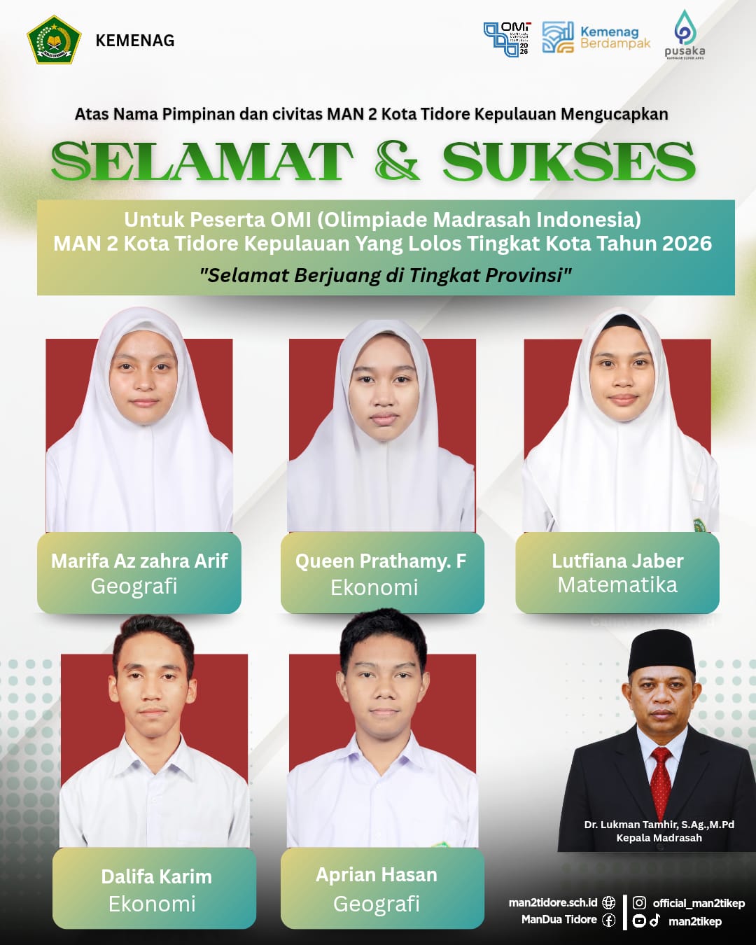 Lima Siswa MAN 2 Tidore Kepulauan Lolos OMI 2026, Siap Berlaga di Tingkat Provinsi